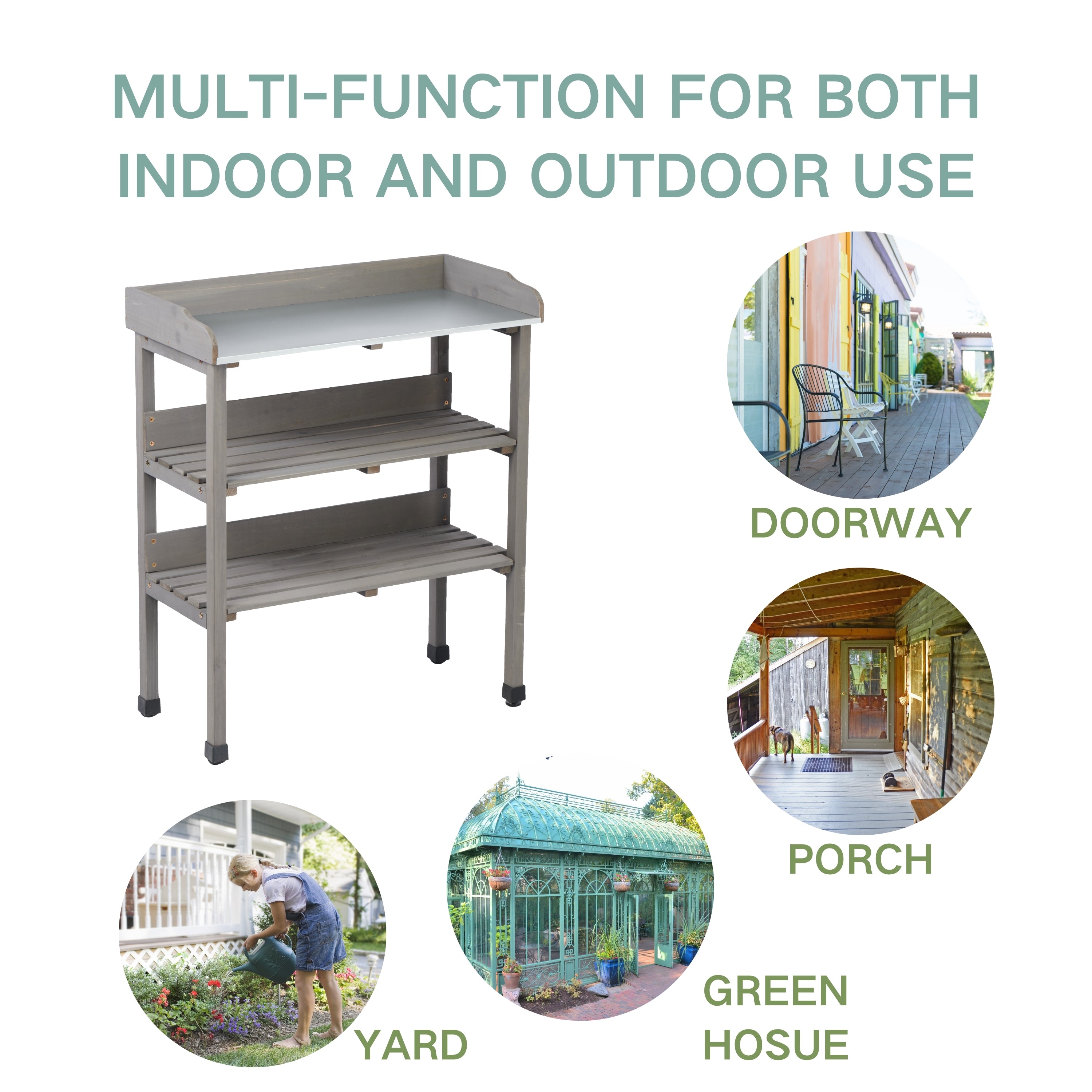Compact 3-Tier Potting Table detail