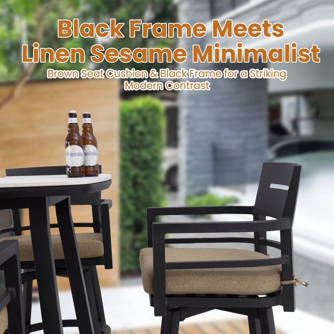Outluma 5-Piece Sintered Stone Patio Bar Set