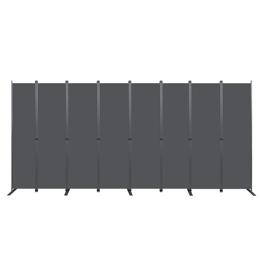Outluma 8-Panel Folding Privacy Room Divider - Black Gray