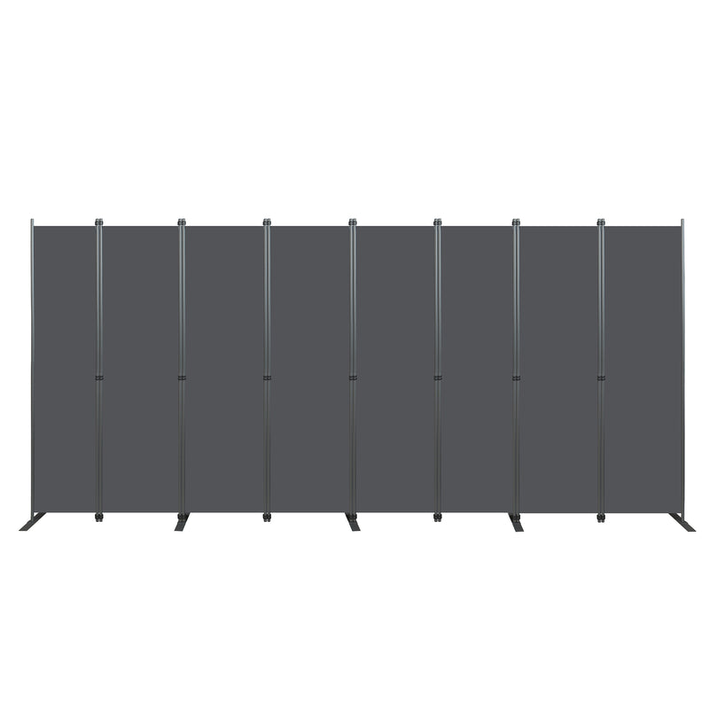 Outluma 8-Panel Folding Privacy Room Divider - Black Gray