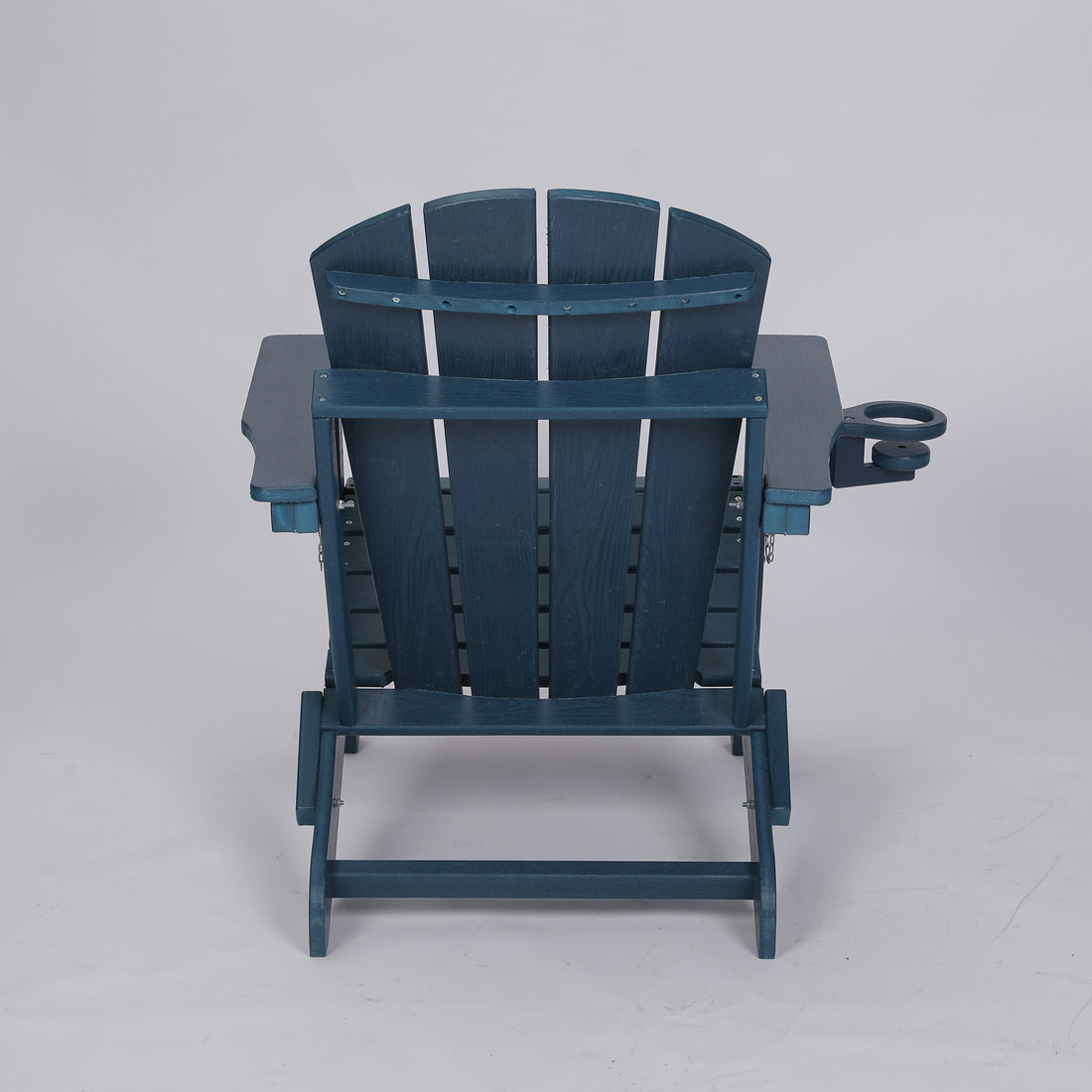 Outluma HDPE Folding Adirondack Chair with Dual Cup Holder - Navy