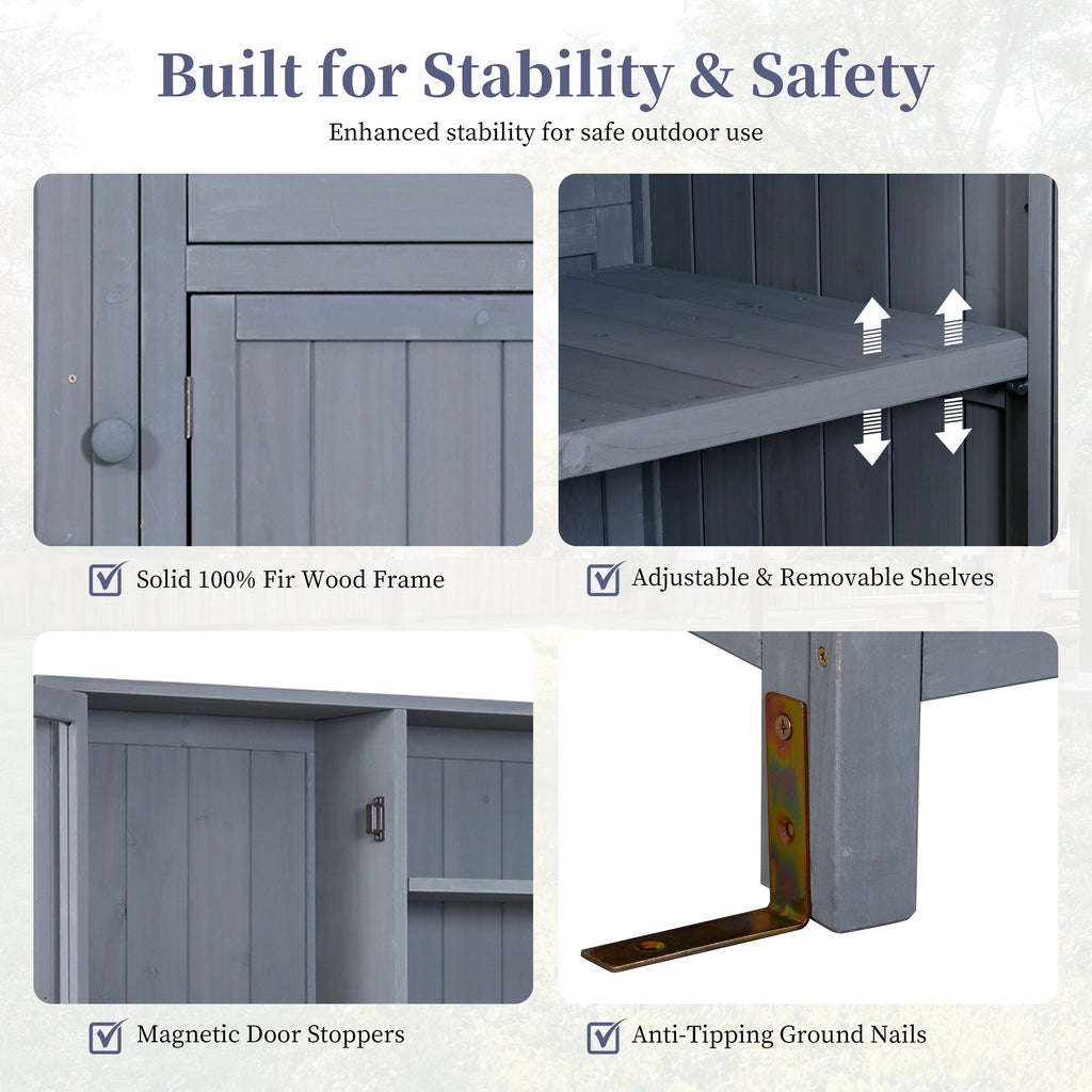 Potting Bench with Hutch detail