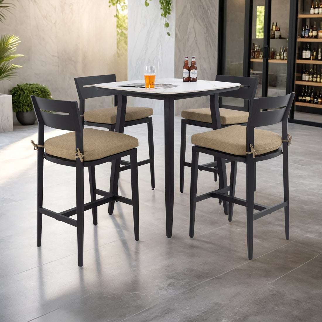 Outluma 5-Piece Aluminum Patio Bar Set