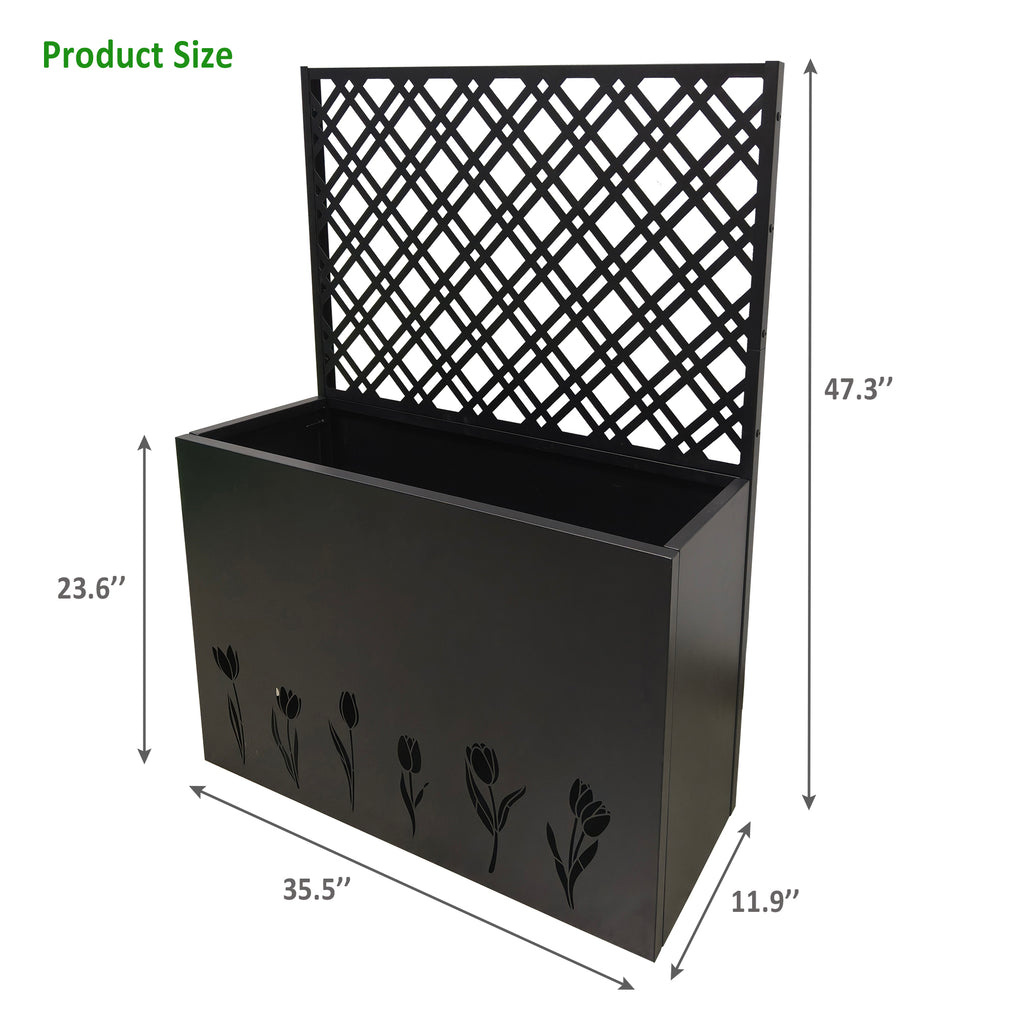 Metal Garden Trellis Panel - Cream White