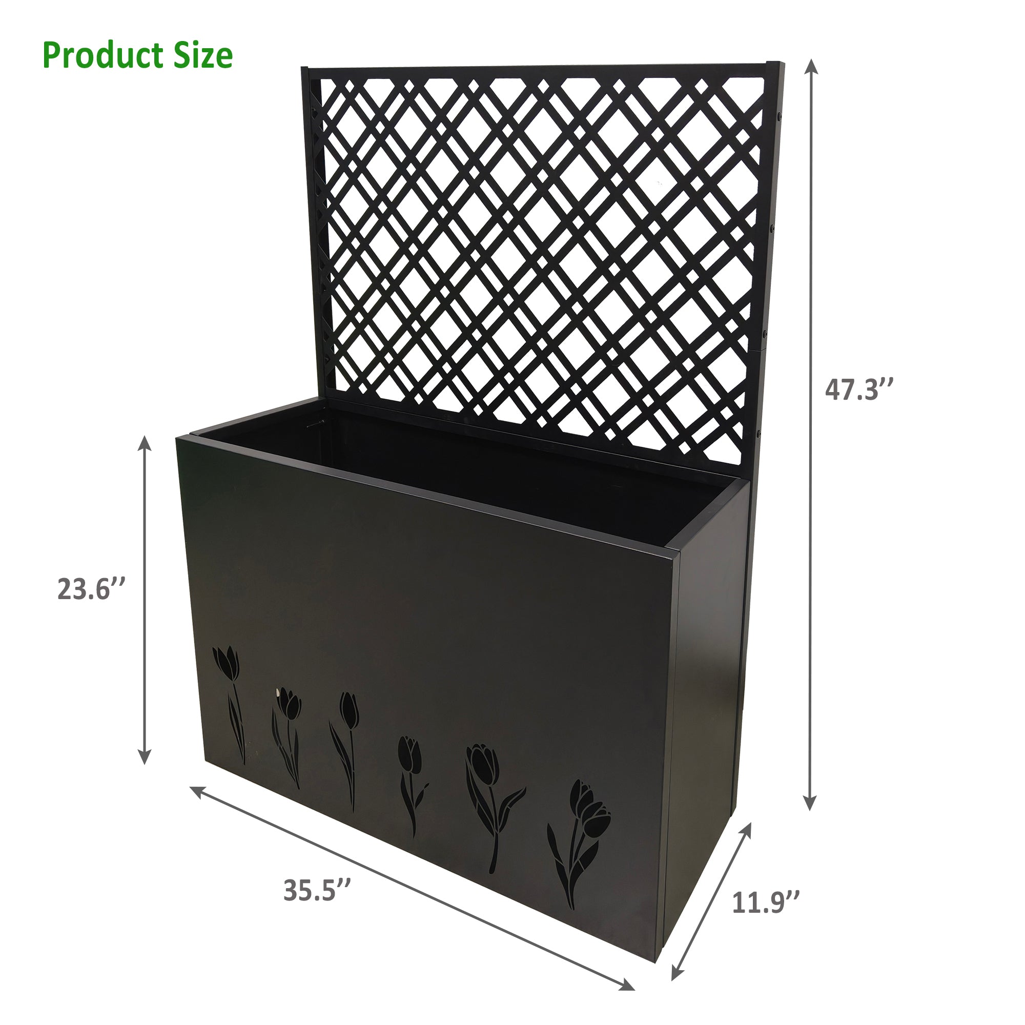 Metal Garden Trellis Panel - Cream White