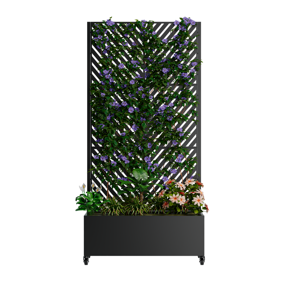 Outluma Metal Trellis Planter Box with Wheels - 73 in