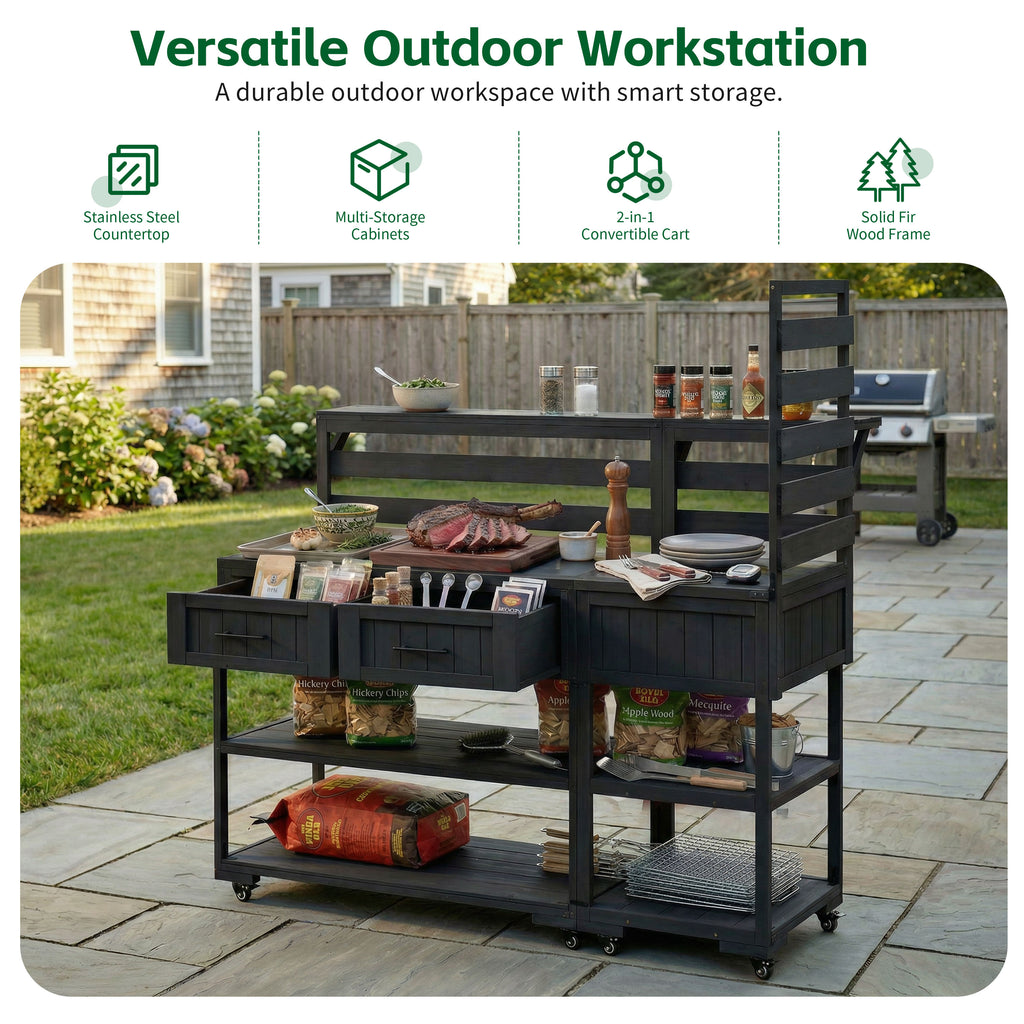 62.3 inch Outdoor Island - Black detail