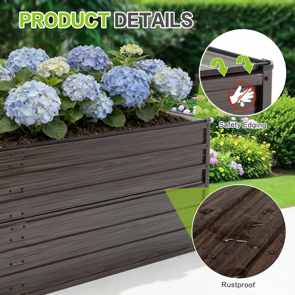 Woodgrain Raised Garden Bed detail