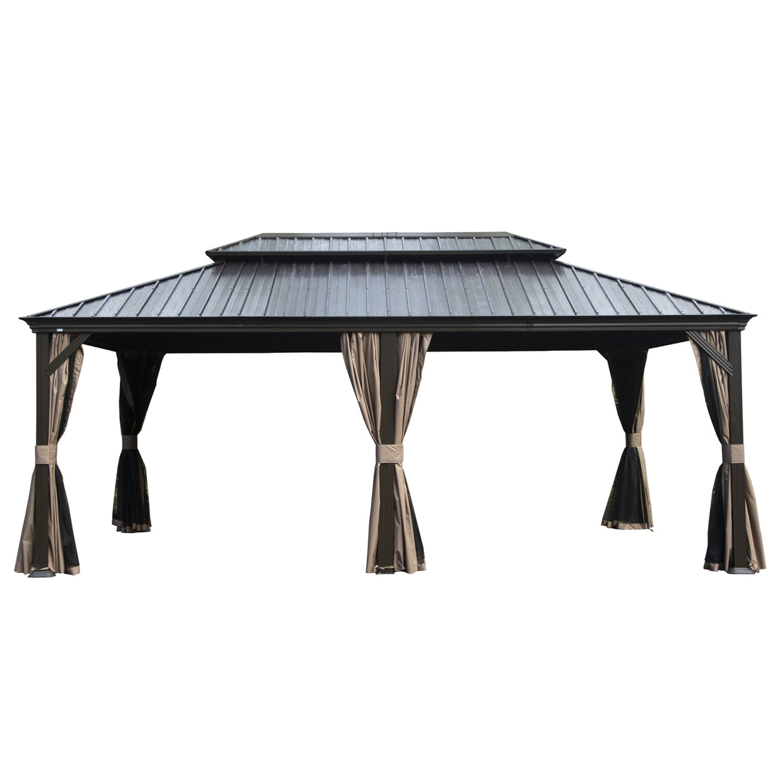 Outluma 12 x 18 Hardtop Gazebo with Curtains and Netting