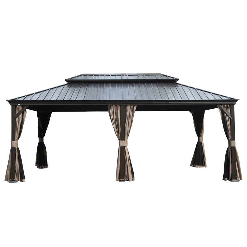 Outluma 12 x 18 Hardtop Gazebo with Curtains and Netting