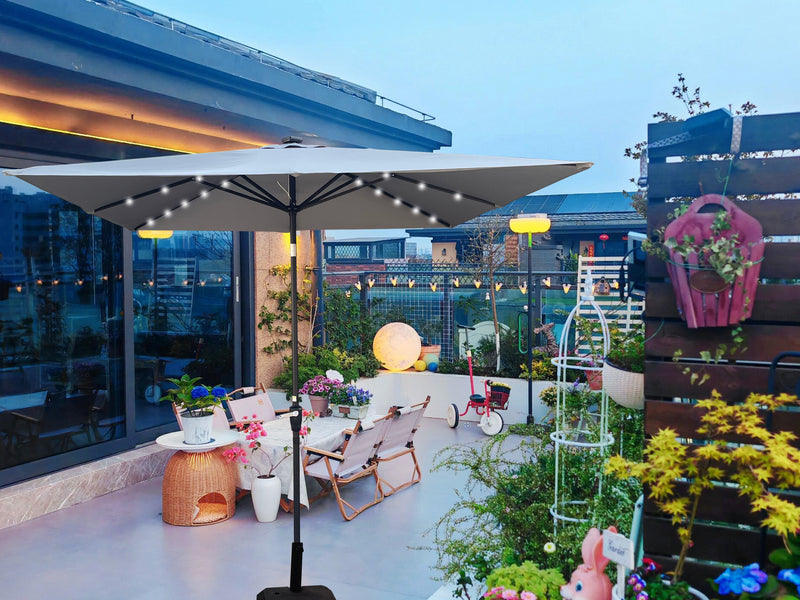 Outluma 8.2 ft Square Solar LED Patio Umbrella