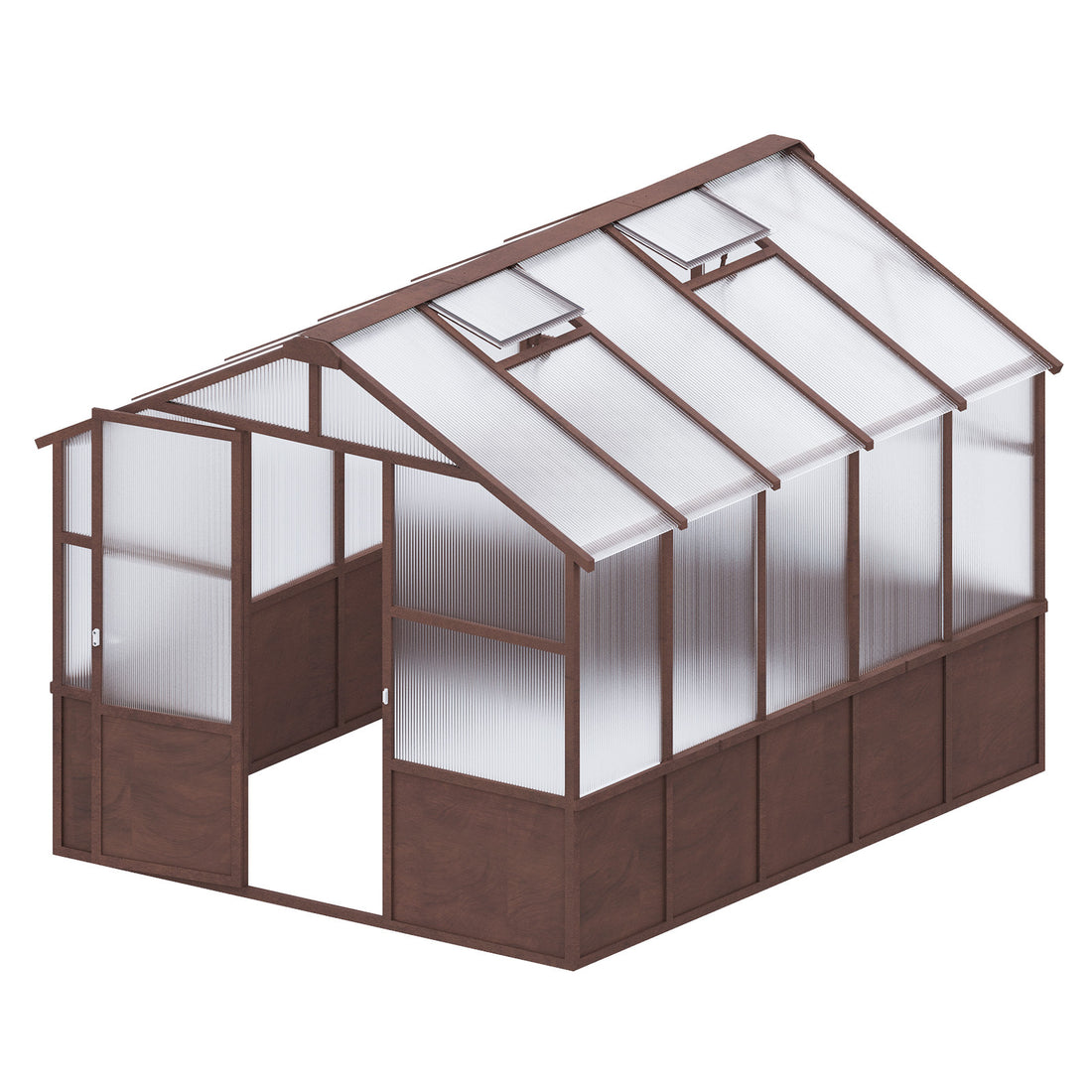 Outluma 8 x 10 Wood Greenhouse with Polycarbonate Panels