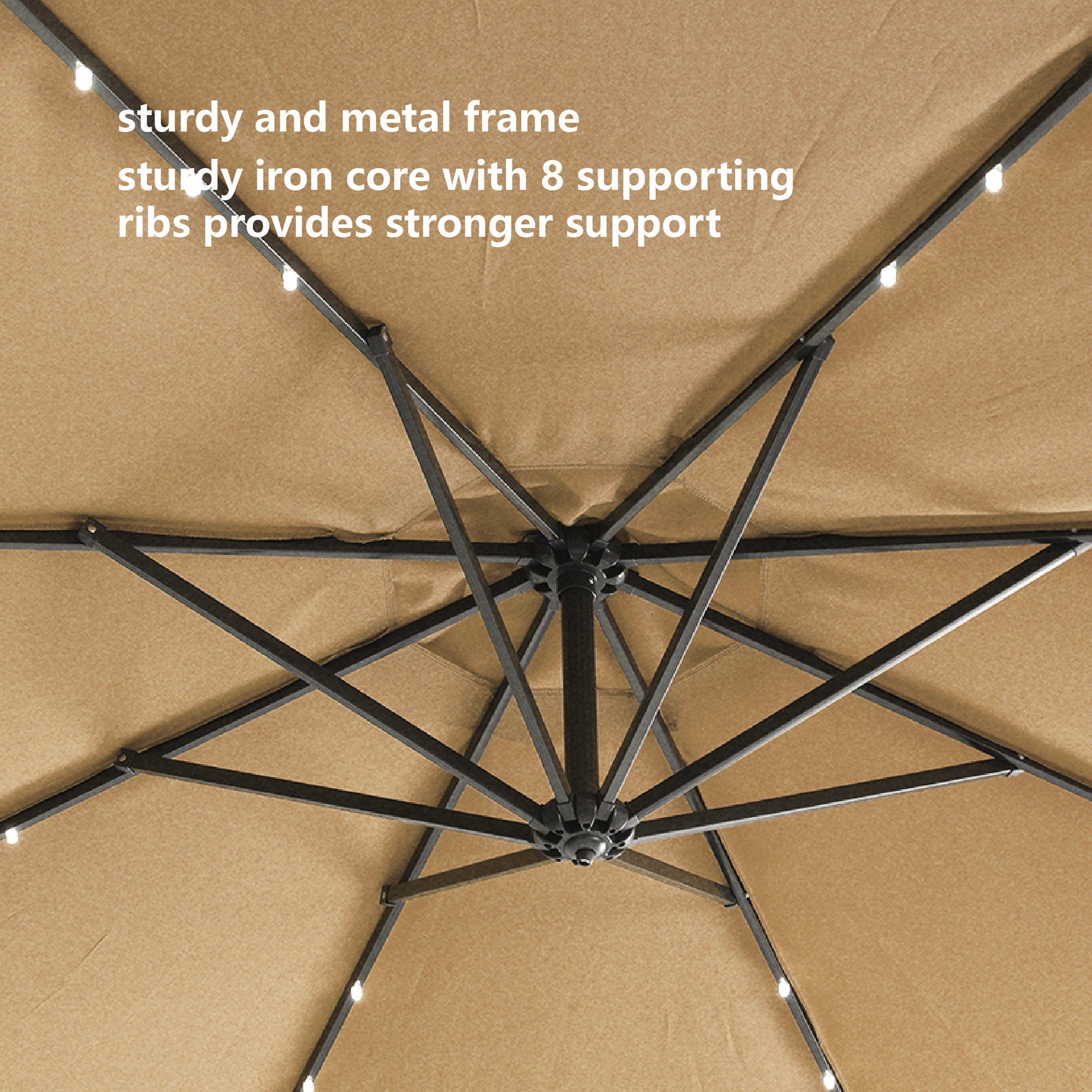 Solar LED Cantilever Umbrella detail