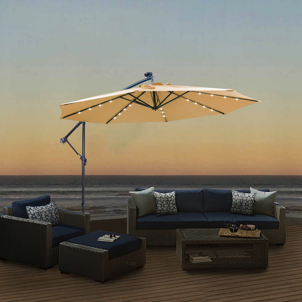 Solar LED Cantilever Umbrella detail