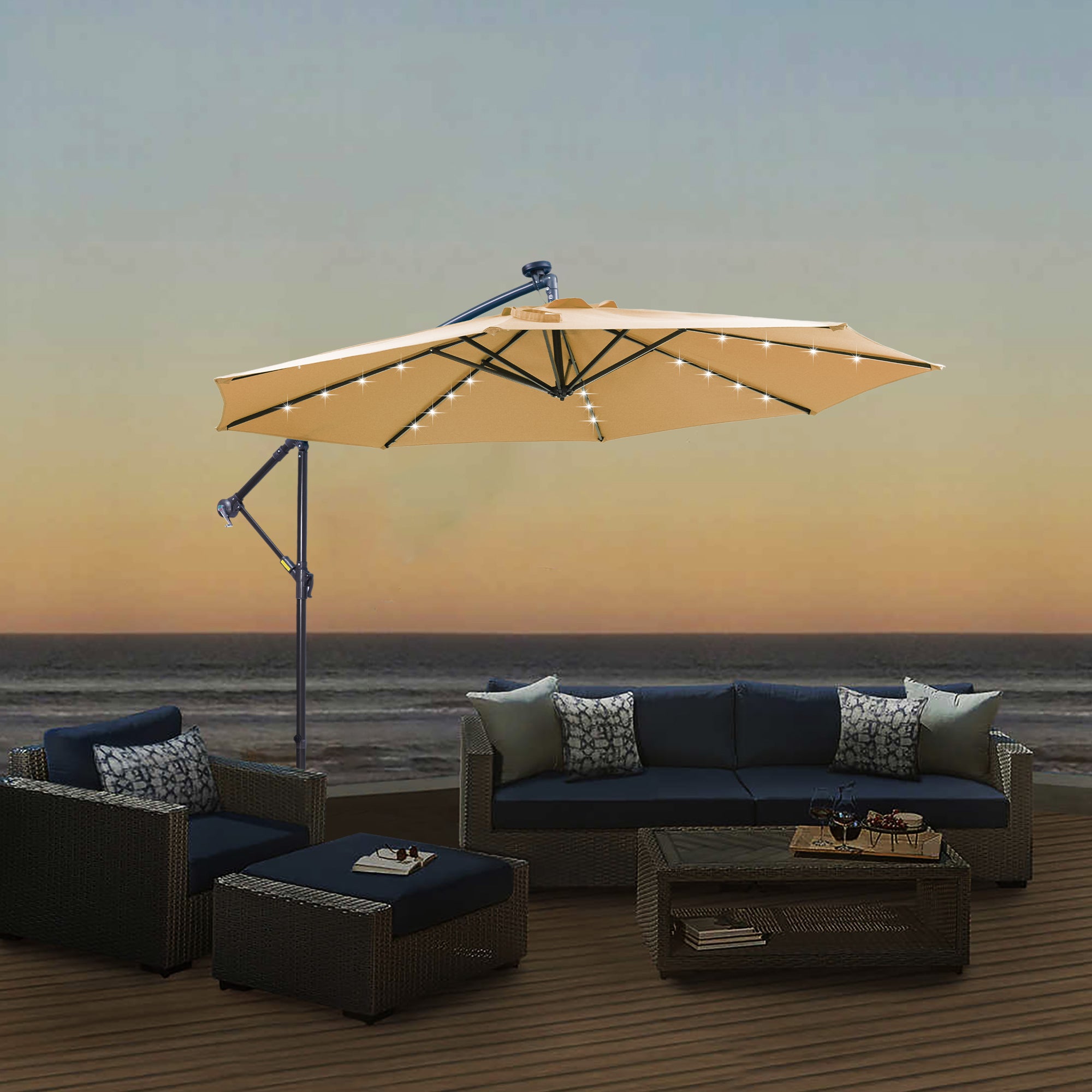 Solar LED Cantilever Umbrella detail