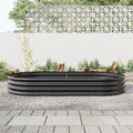 Oval Metal Raised Garden Bed - Black