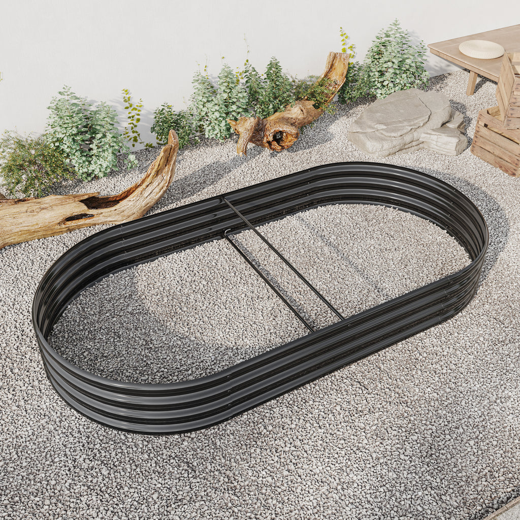 Oval Metal Raised Garden Bed detail