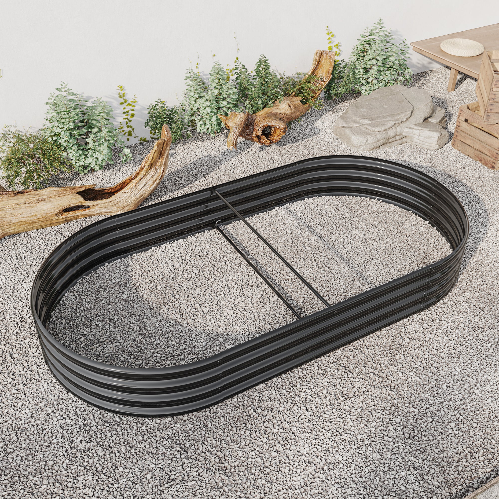 Oval Metal Raised Garden Bed detail