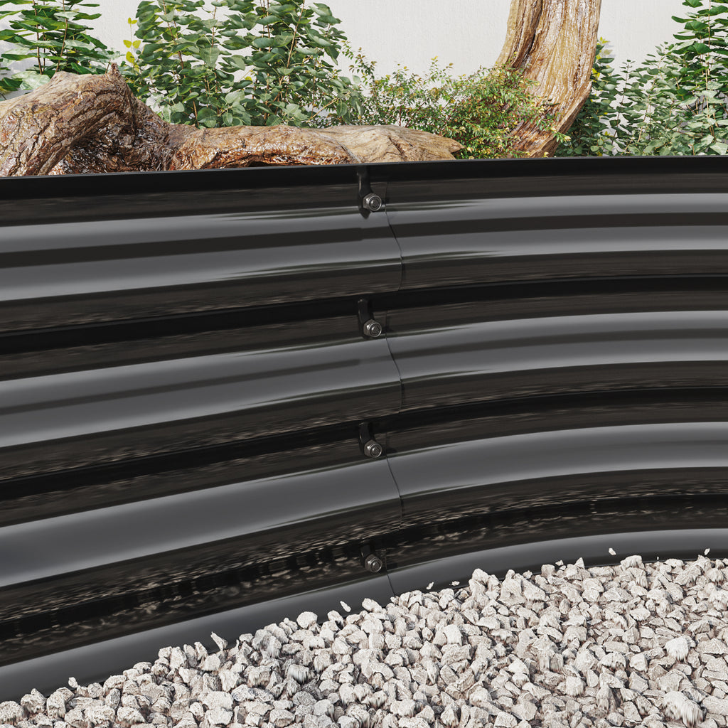 Oval Metal Raised Garden Bed detail