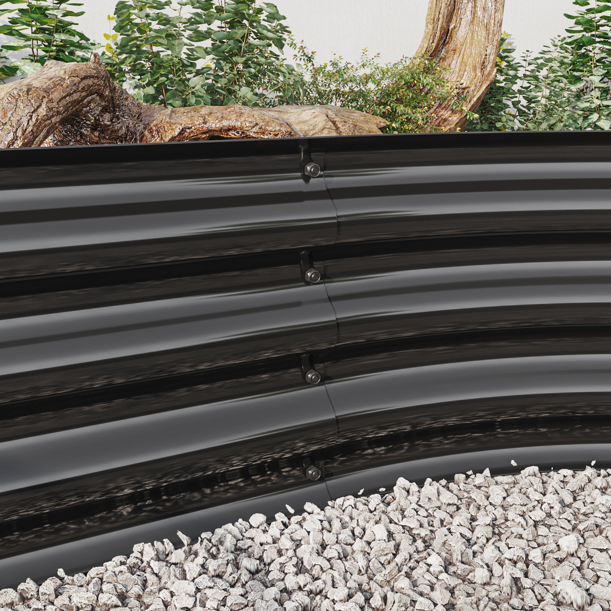 Oval Metal Raised Garden Bed detail