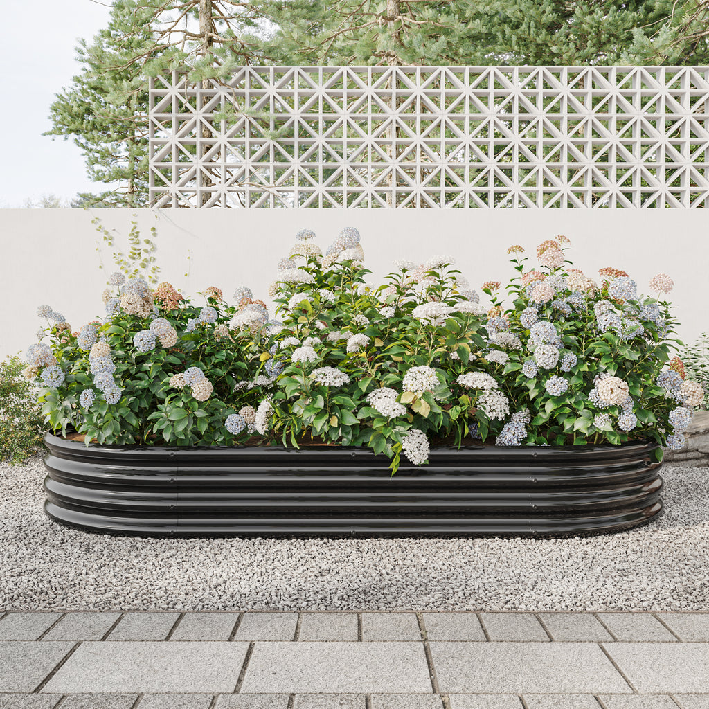 Oval Metal Raised Garden Bed detail
