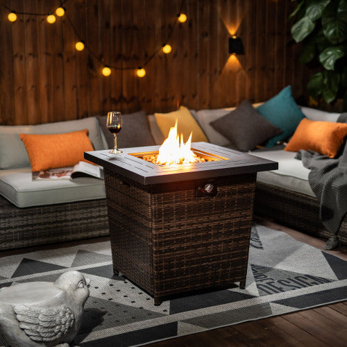 28-Inch Square 50,000 BTU Propane Fire Pit Table - image 3