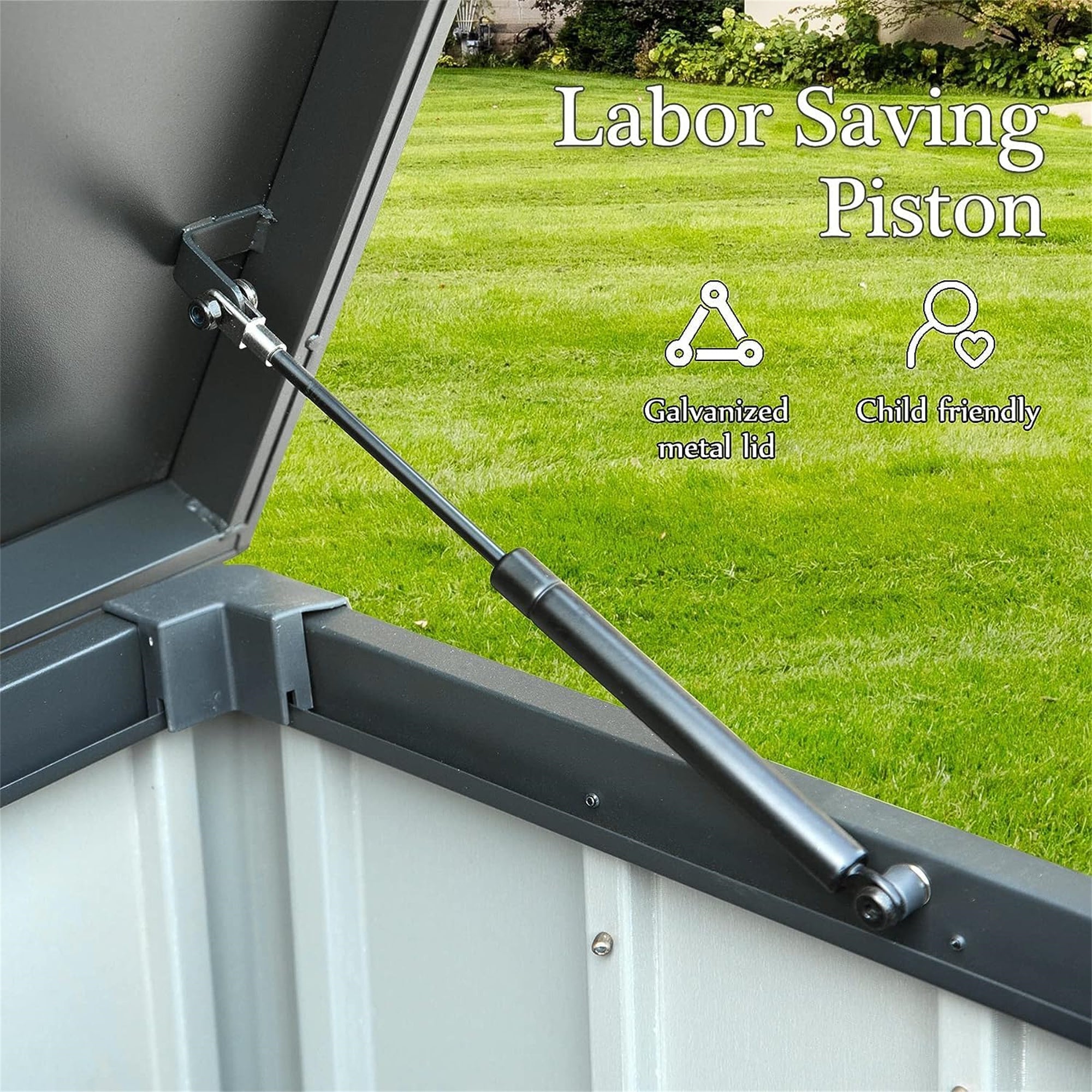 160 Gallon Steel Deck Box detail