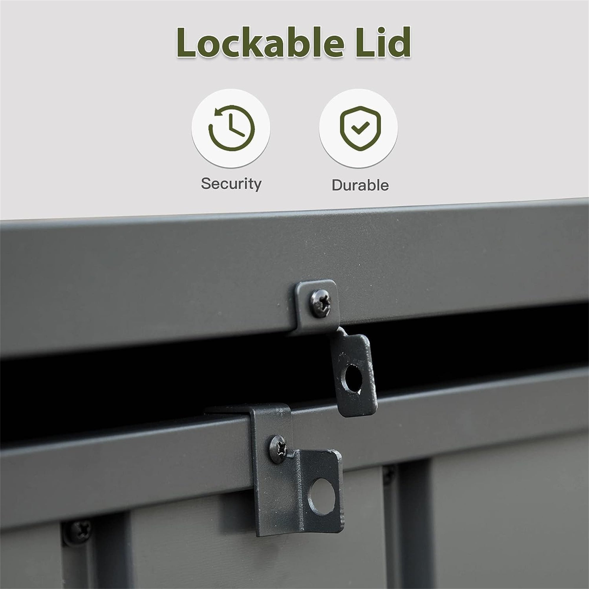 160 Gallon Steel Deck Box detail