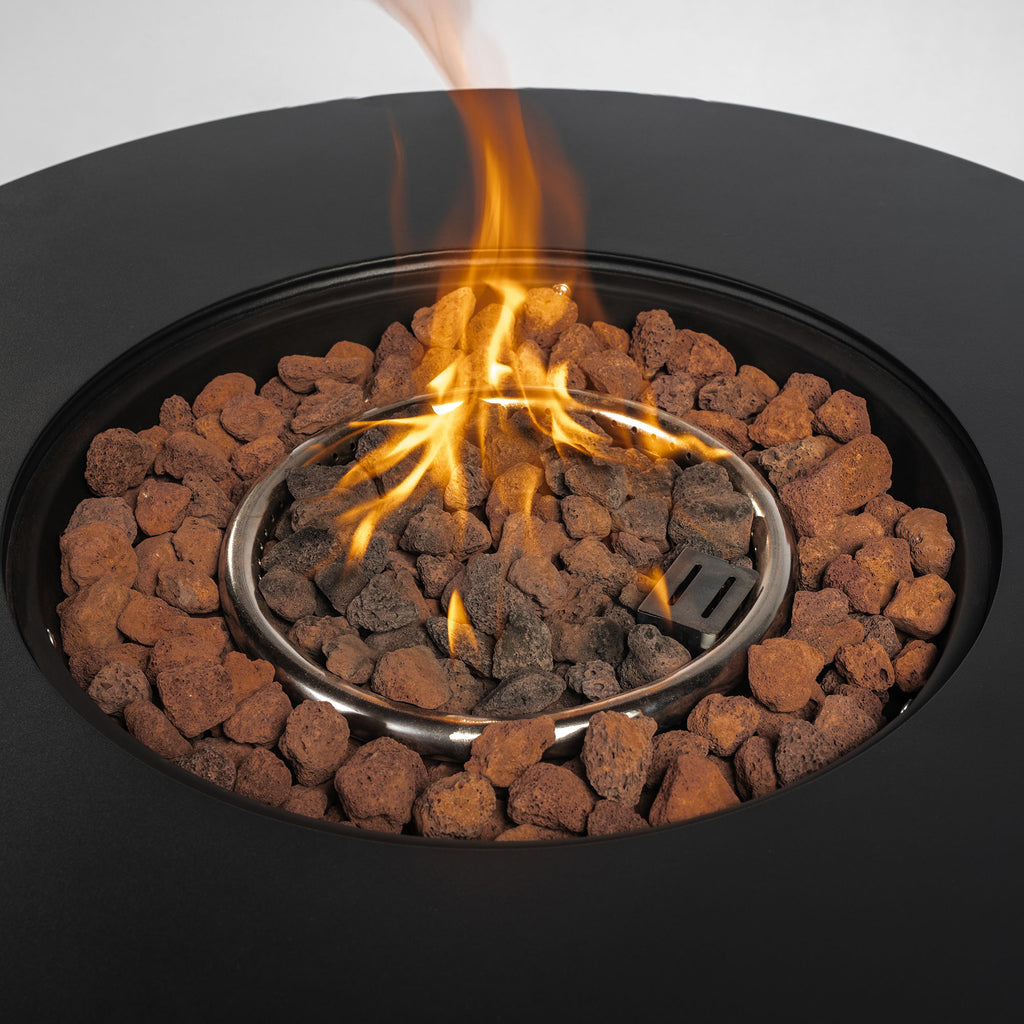 Round fire pit table detail