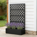 Garden Arch with 2 Plant Stands - Black