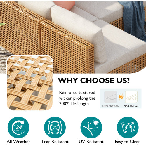 7-Piece Wicker Outdoor Conversation Set - image 5