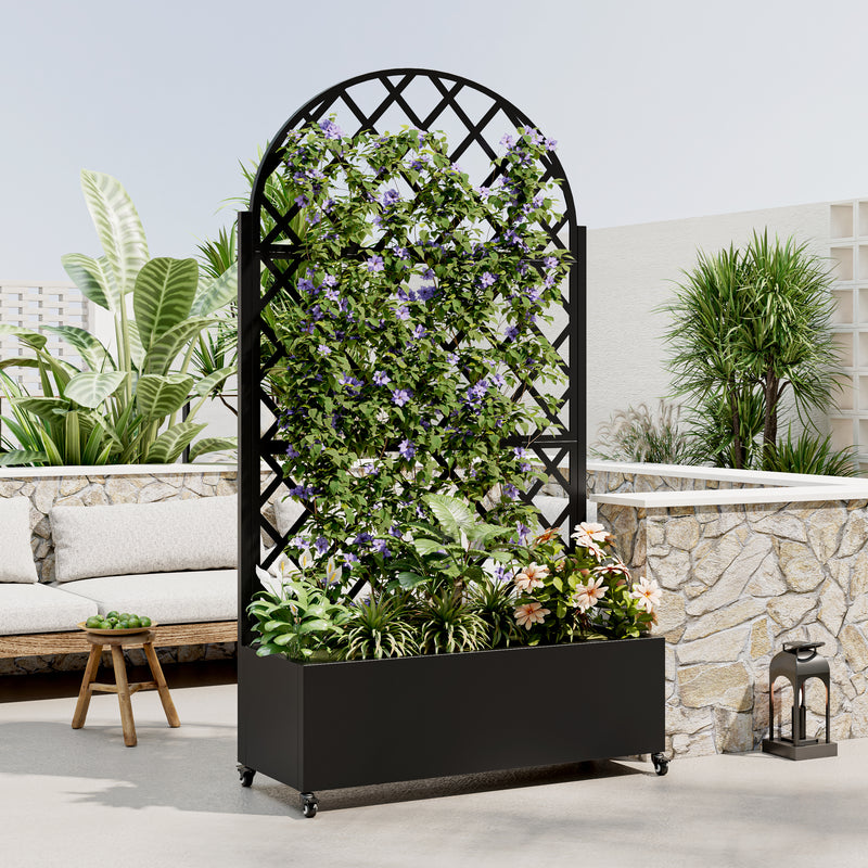 Outluma Round Metal Trellis Planter Box - 73 in