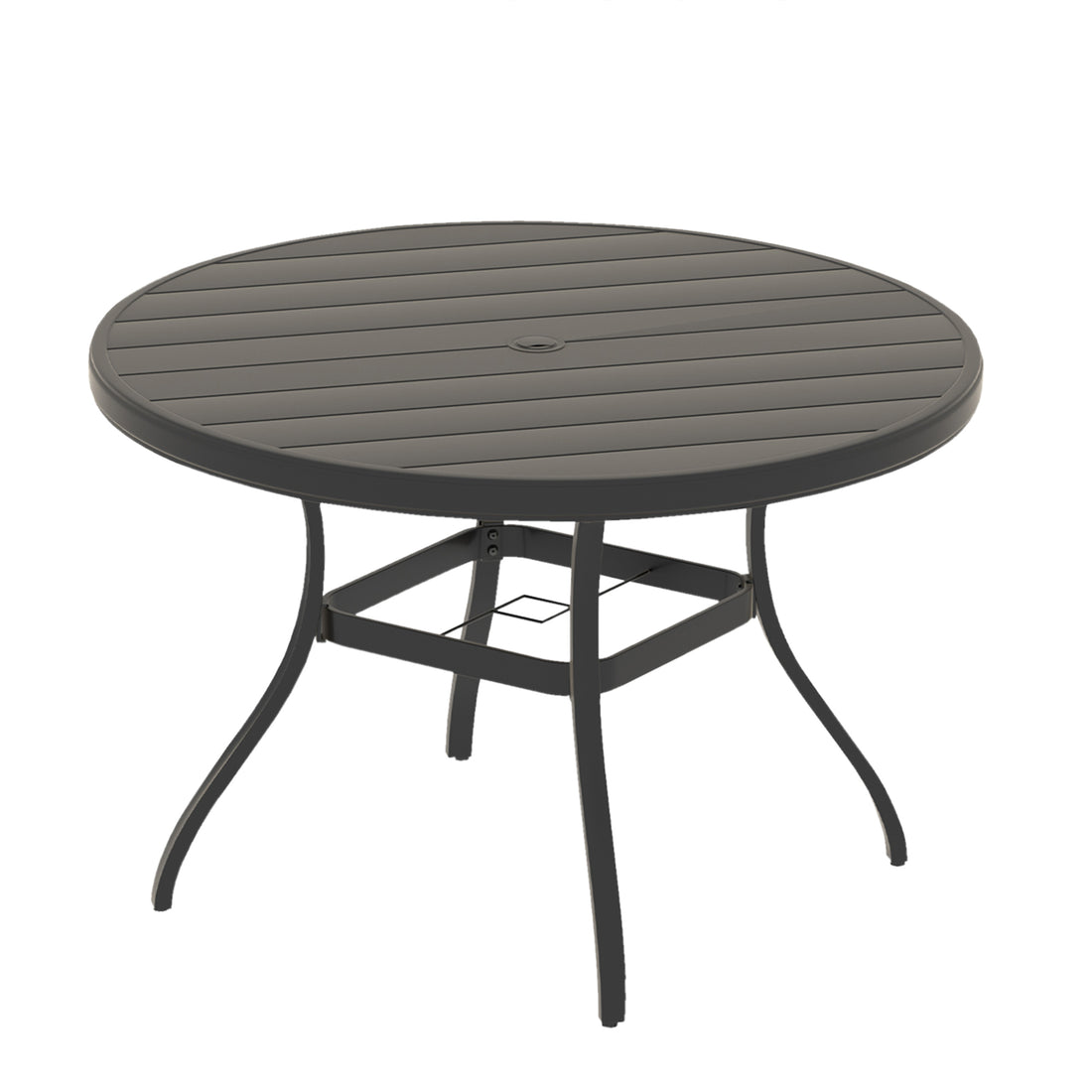 Outluma Round Metal Patio Dining Table - Black
