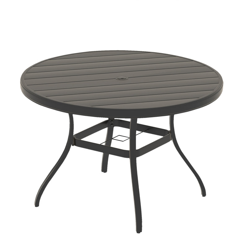 Outluma Round Metal Patio Dining Table - Black