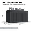 230 Gallon XXL Outdoor Deck Box - Black