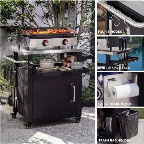 39.5-Inch Outdoor Grill Prep Cart with Weather Cover - image 6