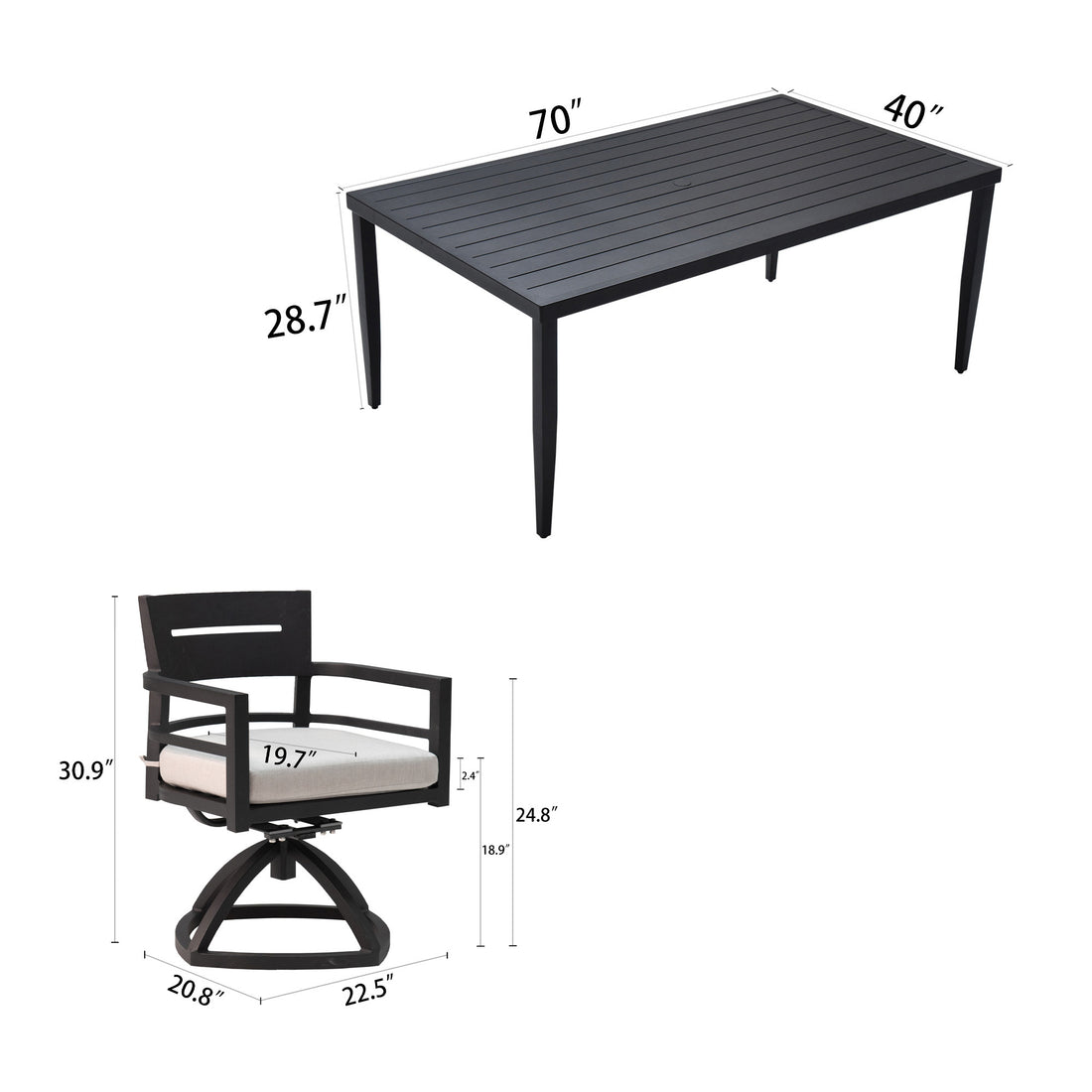 Outluma 7-Piece Sunbrella Patio Dining Set