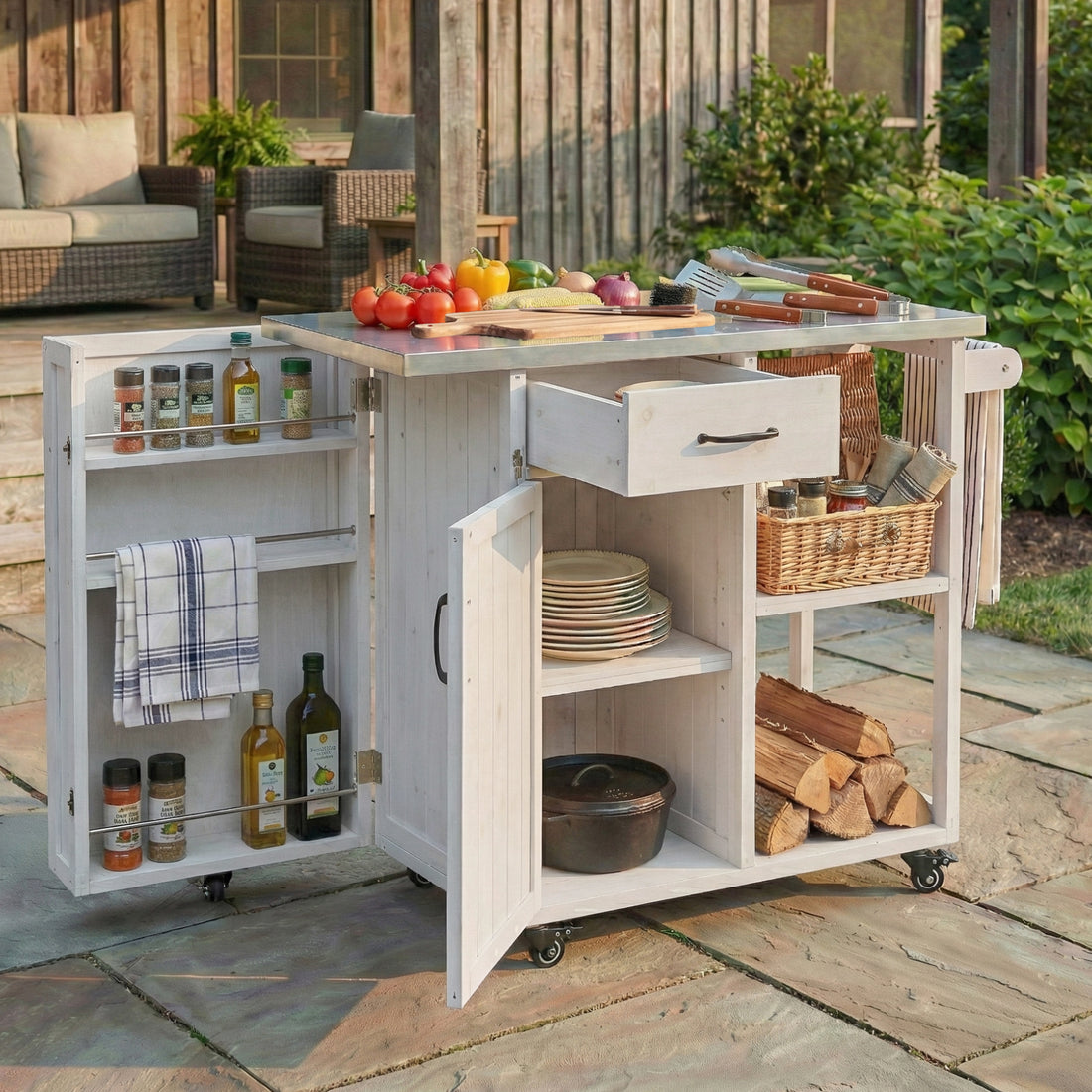 Outluma White Fir Wood Outdoor Prep Station