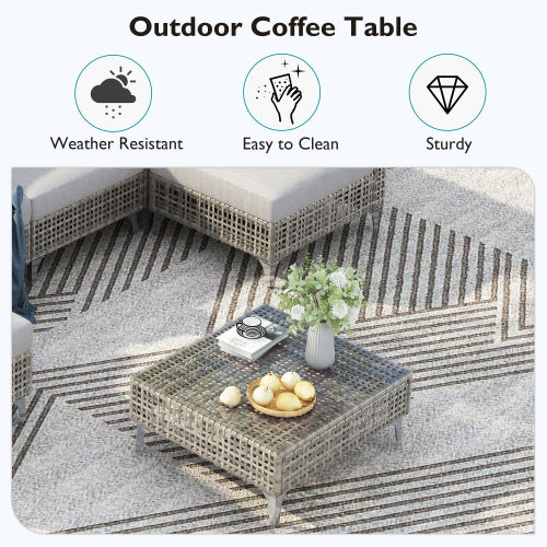 8-Piece Outdoor Conversation Set with 43-Inch Fire Pit Table - image 4
