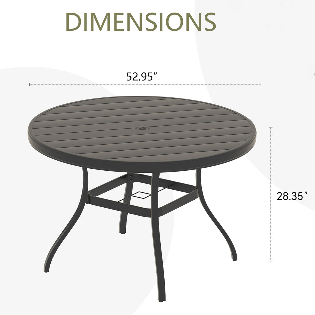 Outluma Round Metal Patio Dining Table - Black