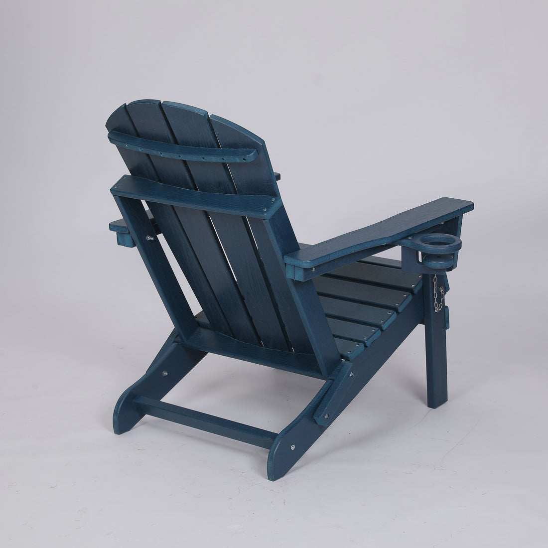 Outluma HDPE Folding Adirondack Chair with Dual Cup Holder - Navy
