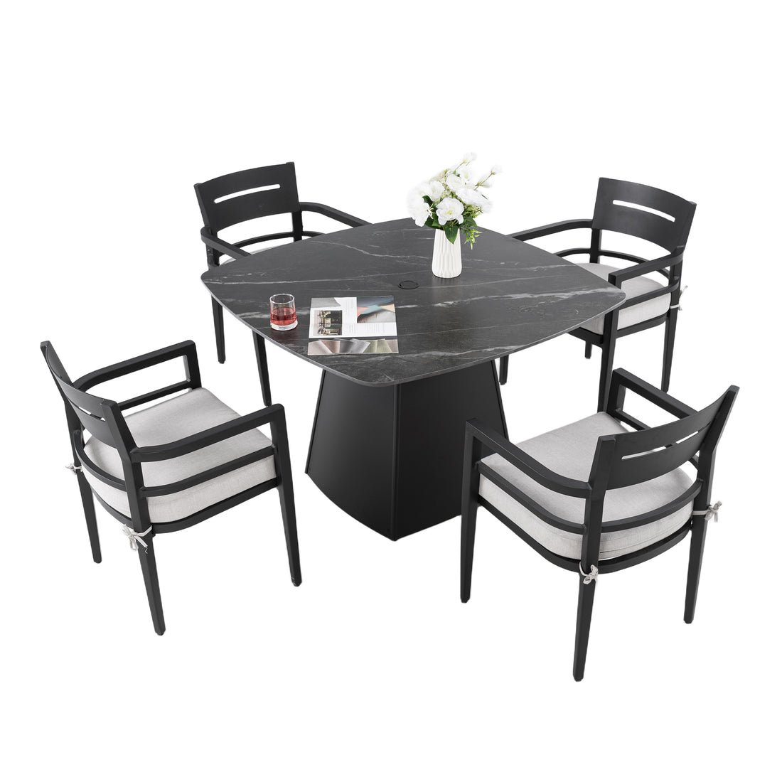Outluma 5-Piece Sintered Stone Outdoor Dining Set