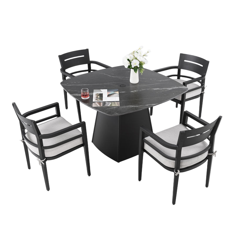 Outluma 5-Piece Sintered Stone Outdoor Dining Set