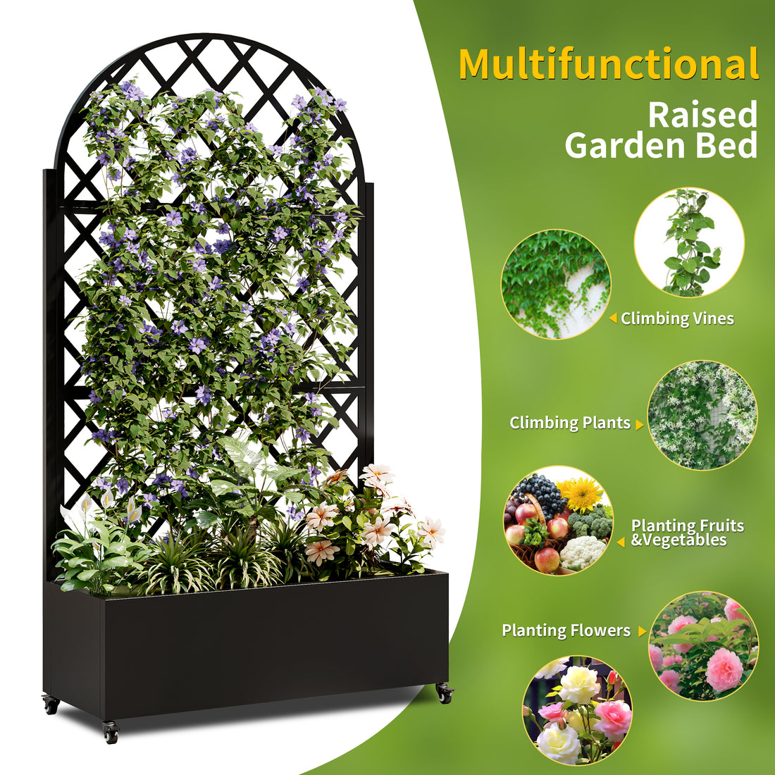 Outluma Round Metal Trellis Planter Box - 73 in