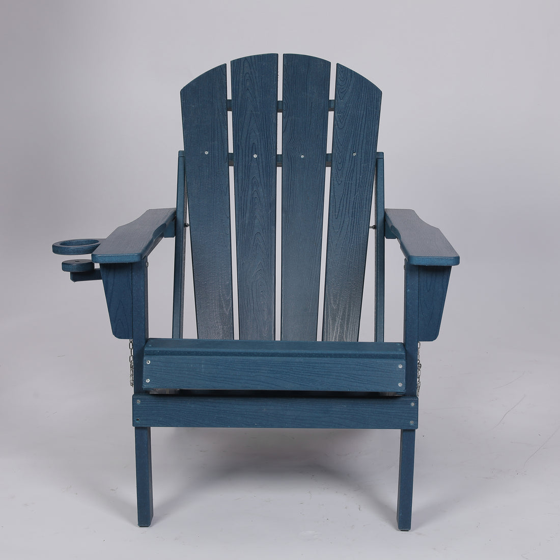 Outluma HDPE Folding Adirondack Chair with Dual Cup Holder - Navy