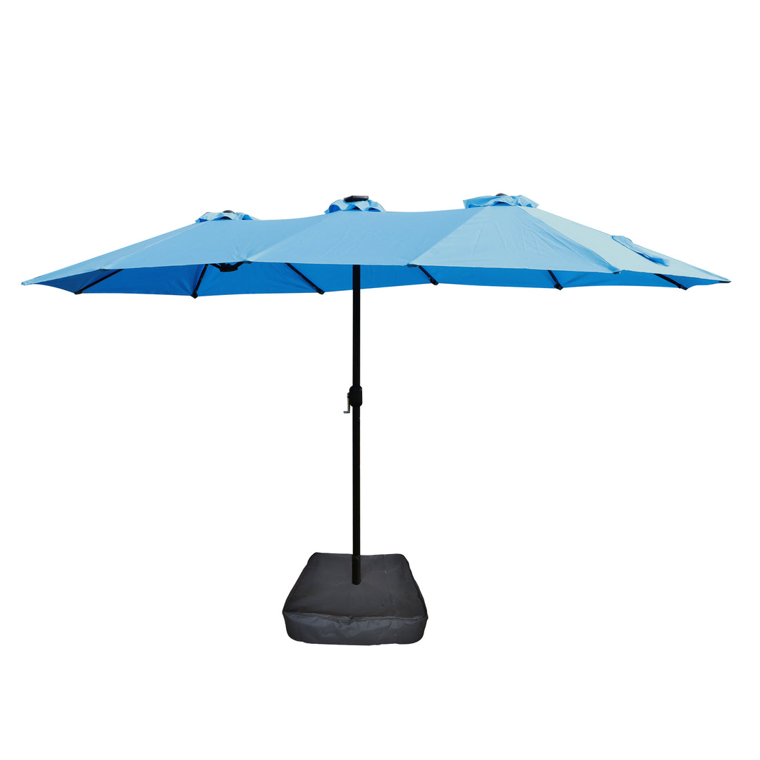 Outluma 15 x 9 ft Double-Sided LED Market Umbrella - Blue