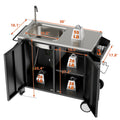 Outdoor grill cart with 304 stainless steel sink and cabinet