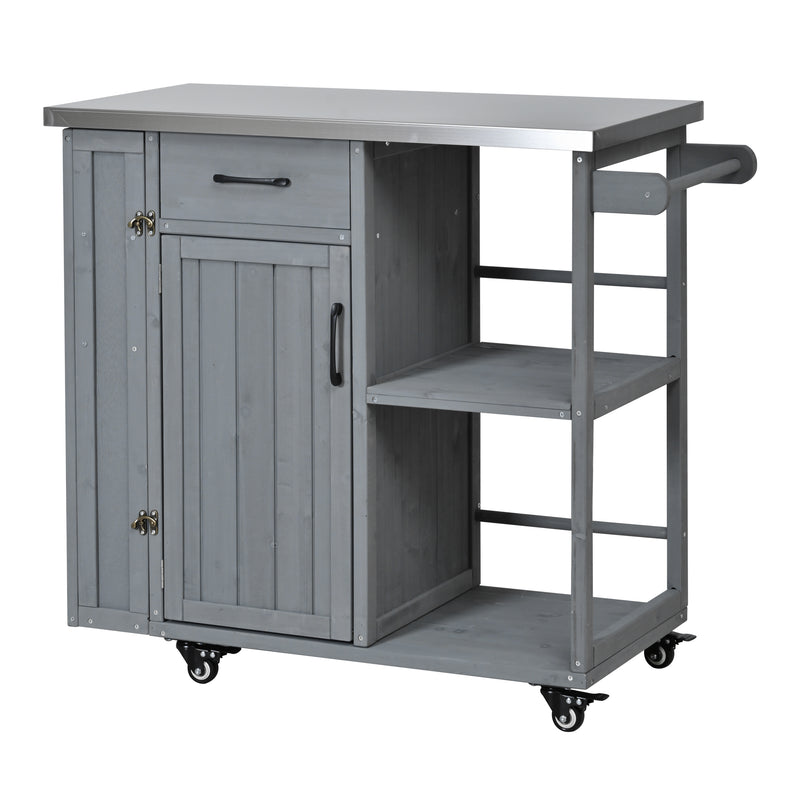 Outluma Fir Wood Outdoor Prep Station - Grey