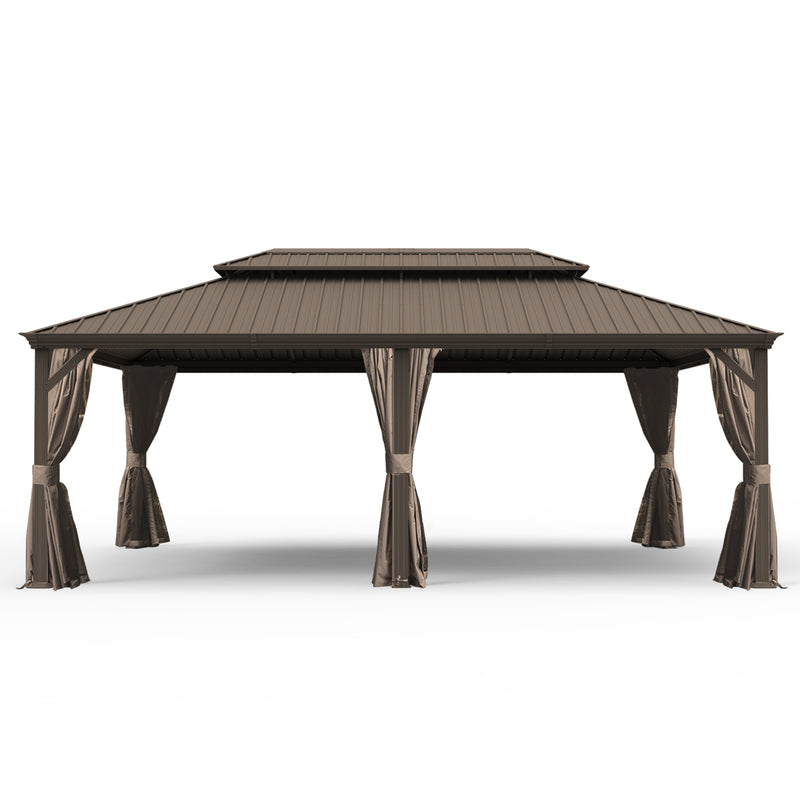 Outluma 14 x 24 Hardtop Gazebo with Curtains and Netting
