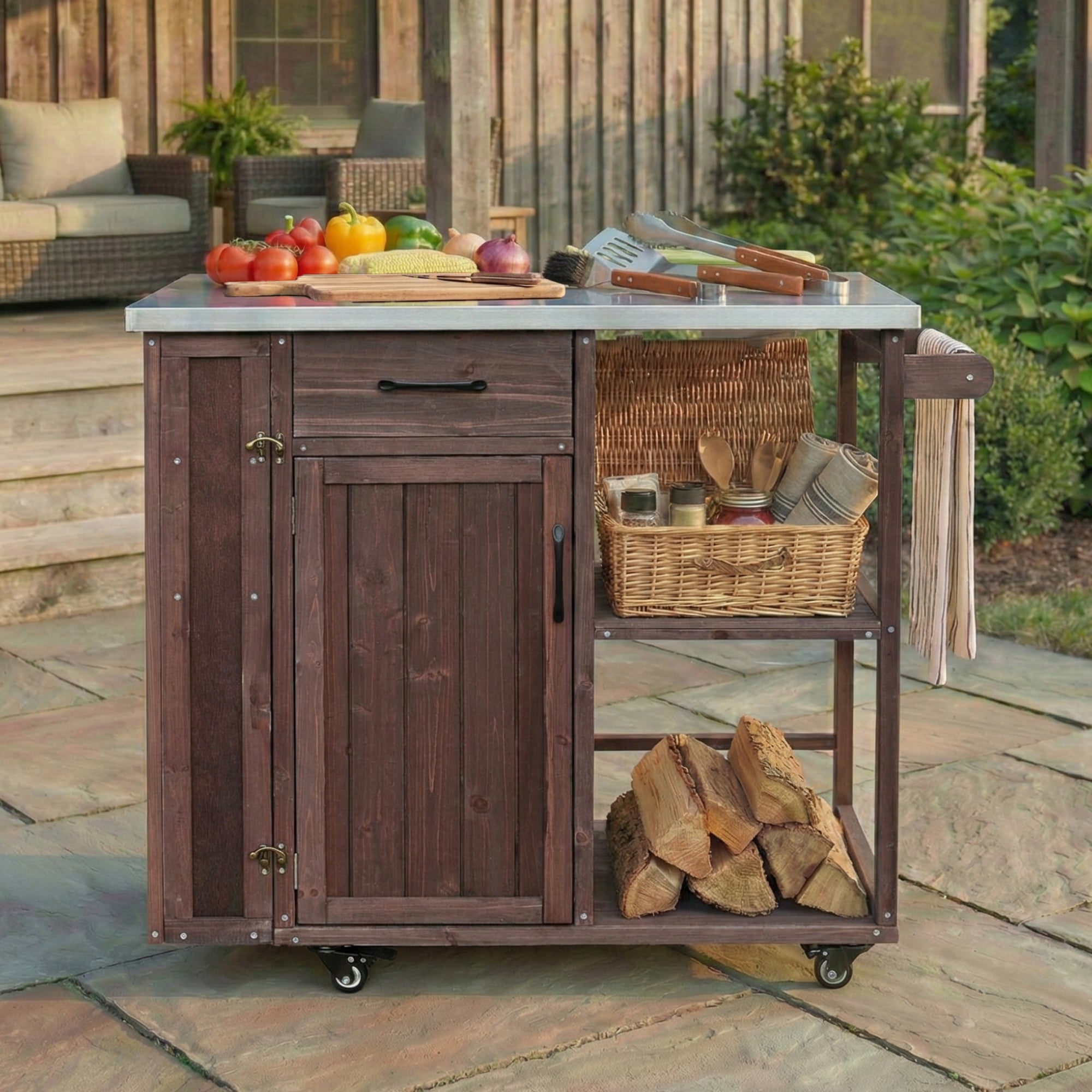 Outdoor prep station storage detail